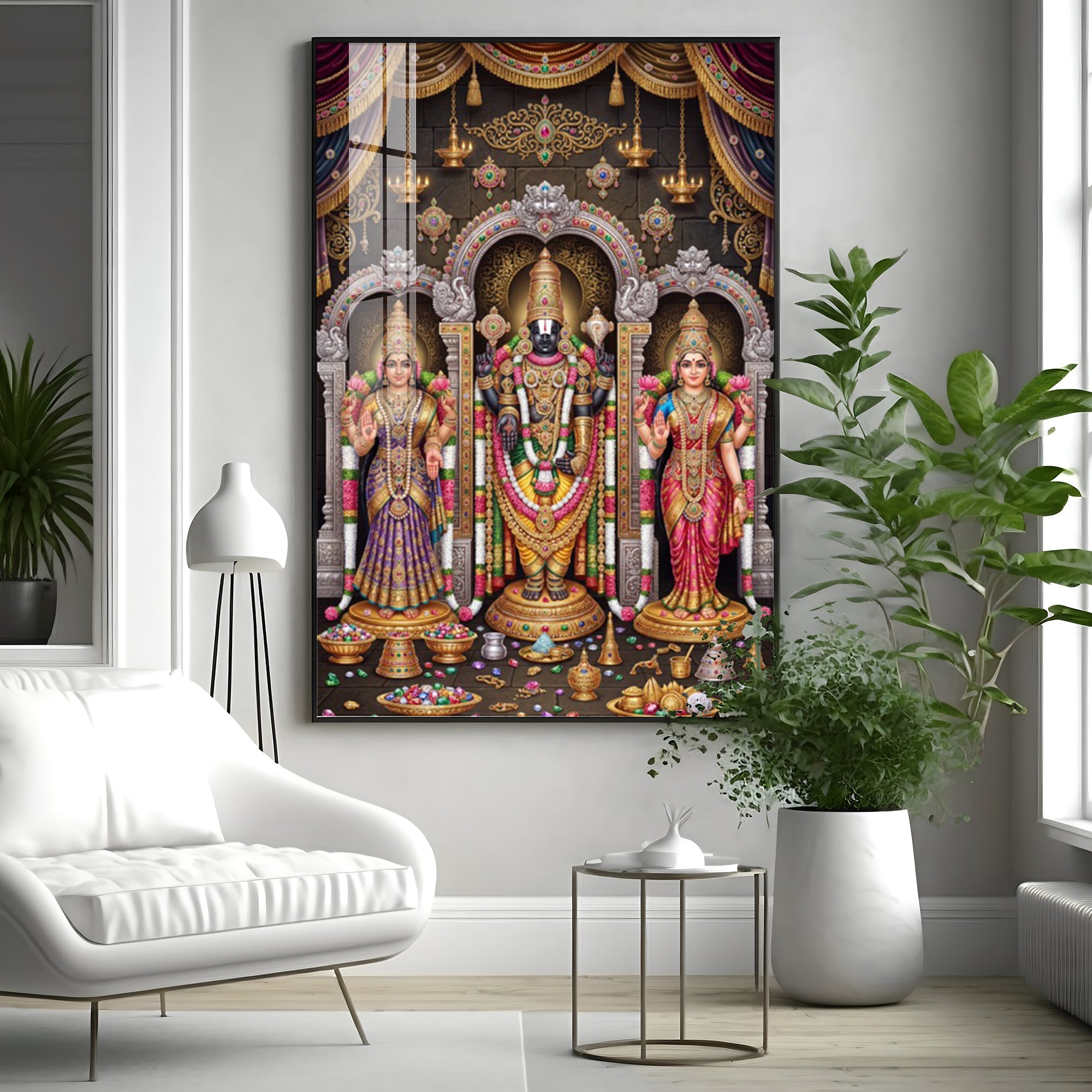 Lord Tirupati Venkateswara Premium Acrylic Vertical Wall Art