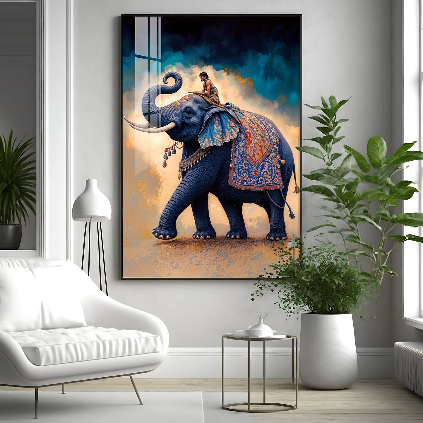 Decorated Asian Elephant Premium Acrylic Wall Art