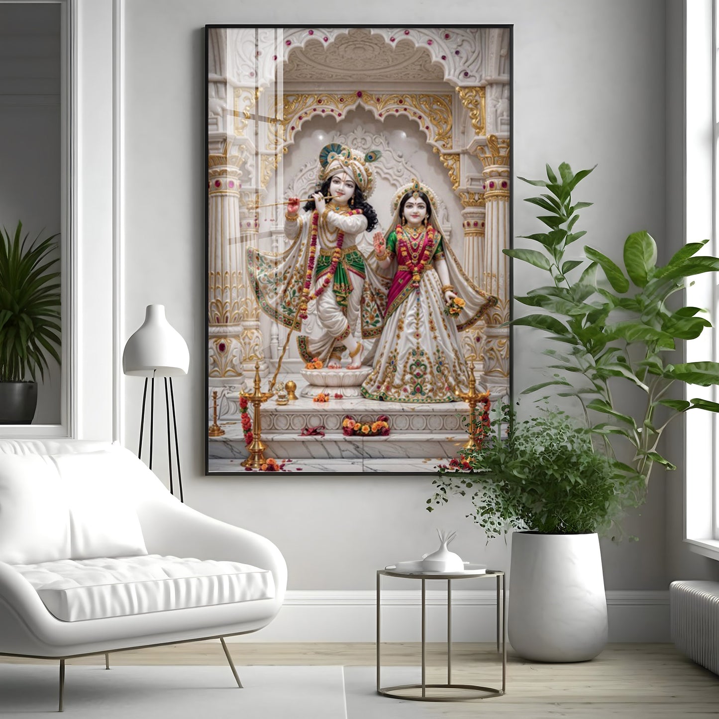 Grace Of Radha Krishna Love Premium Acrylic Vertical Wall Art