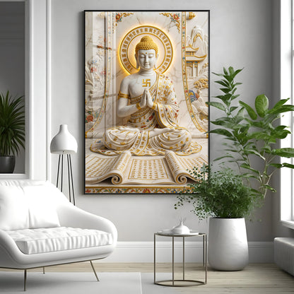 Beautiful Sitting Buddha Premium Acrylic Vertical Wall Art