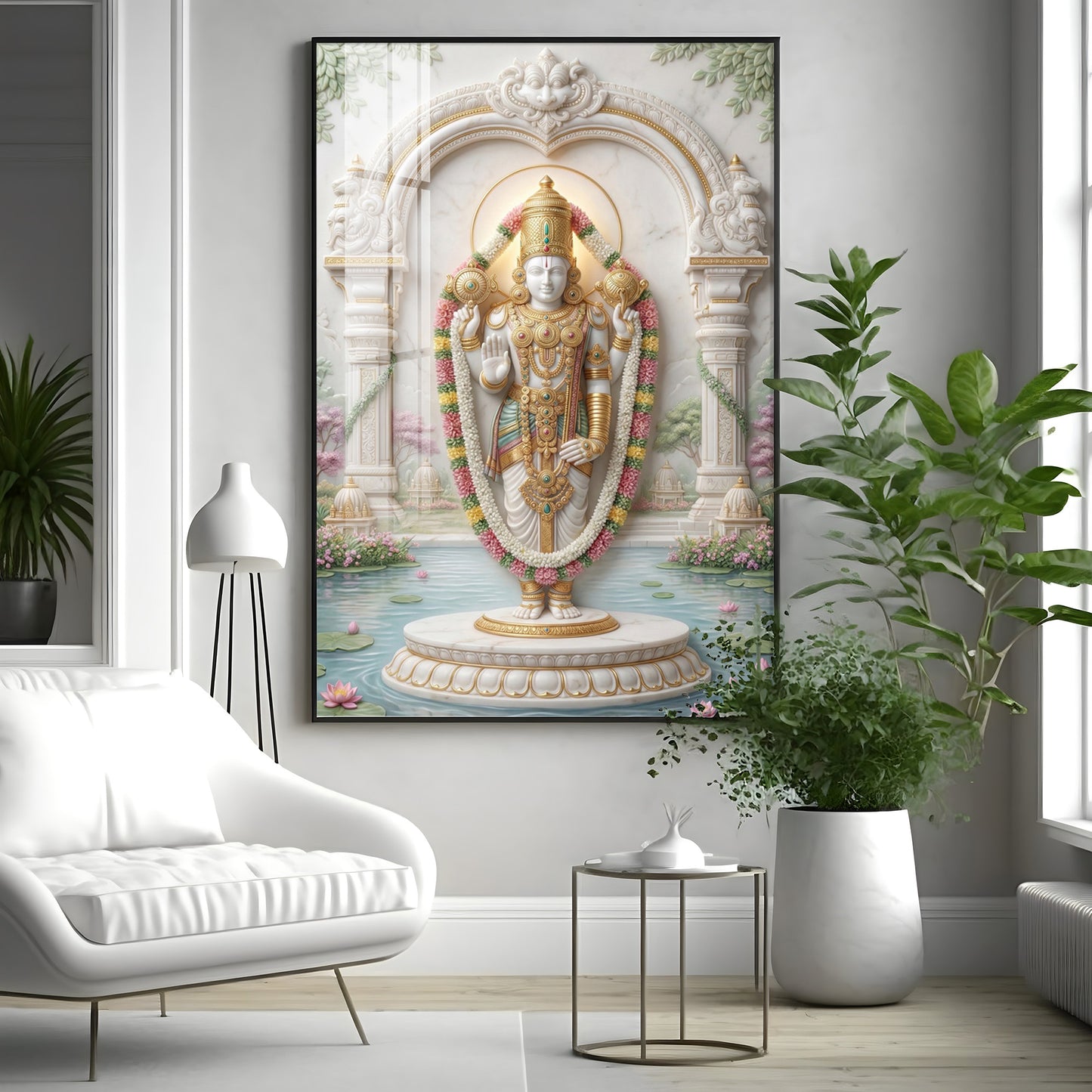 Hindu God Venkateswara Premium Acrylic Vertical Wall Art