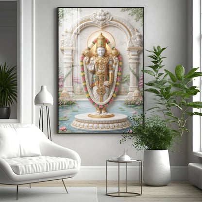 Hindu God Venkateswara Premium Acrylic Vertical Wall Art