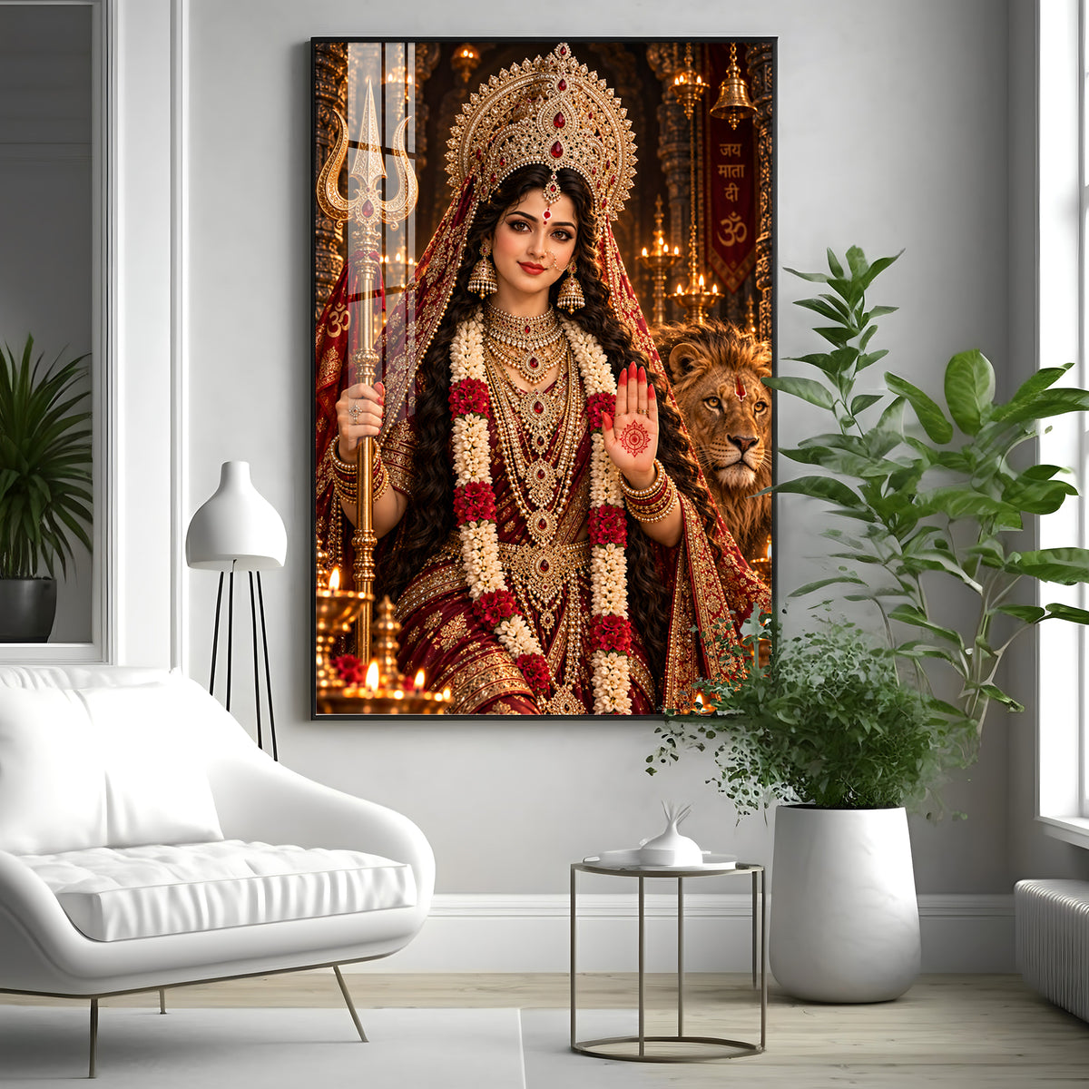 Durga Maa Premium Acrylic Vertical Wall Art