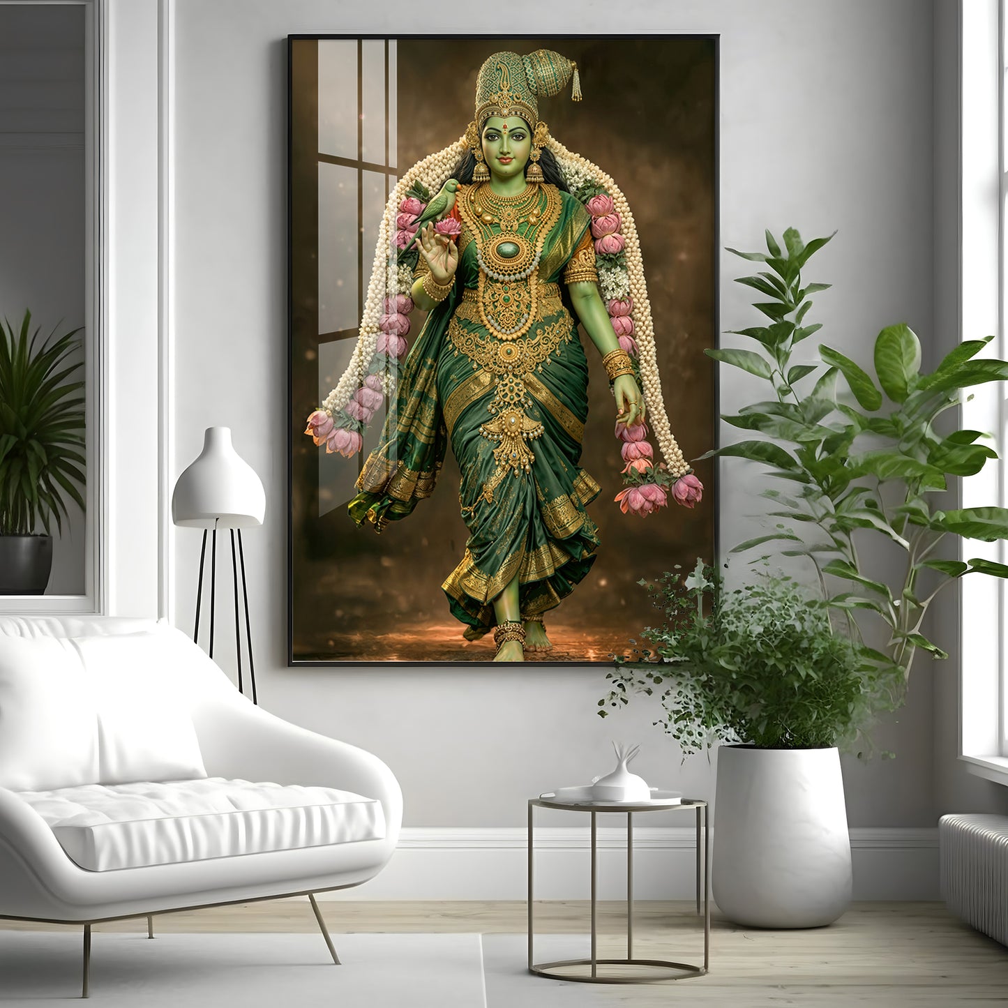 Goddess Meenakshi Blessing Premium Acrylic Vertical Wall Art