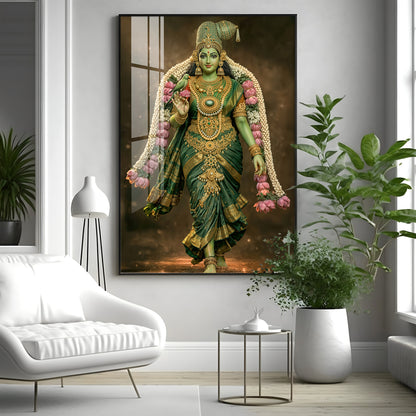 Goddess Meenakshi Blessing Premium Acrylic Vertical Wall Art