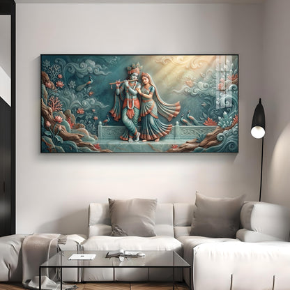 Hindu Deities Goddess Radha & Krishna Premium Acrylic Horizontal Wall Art
