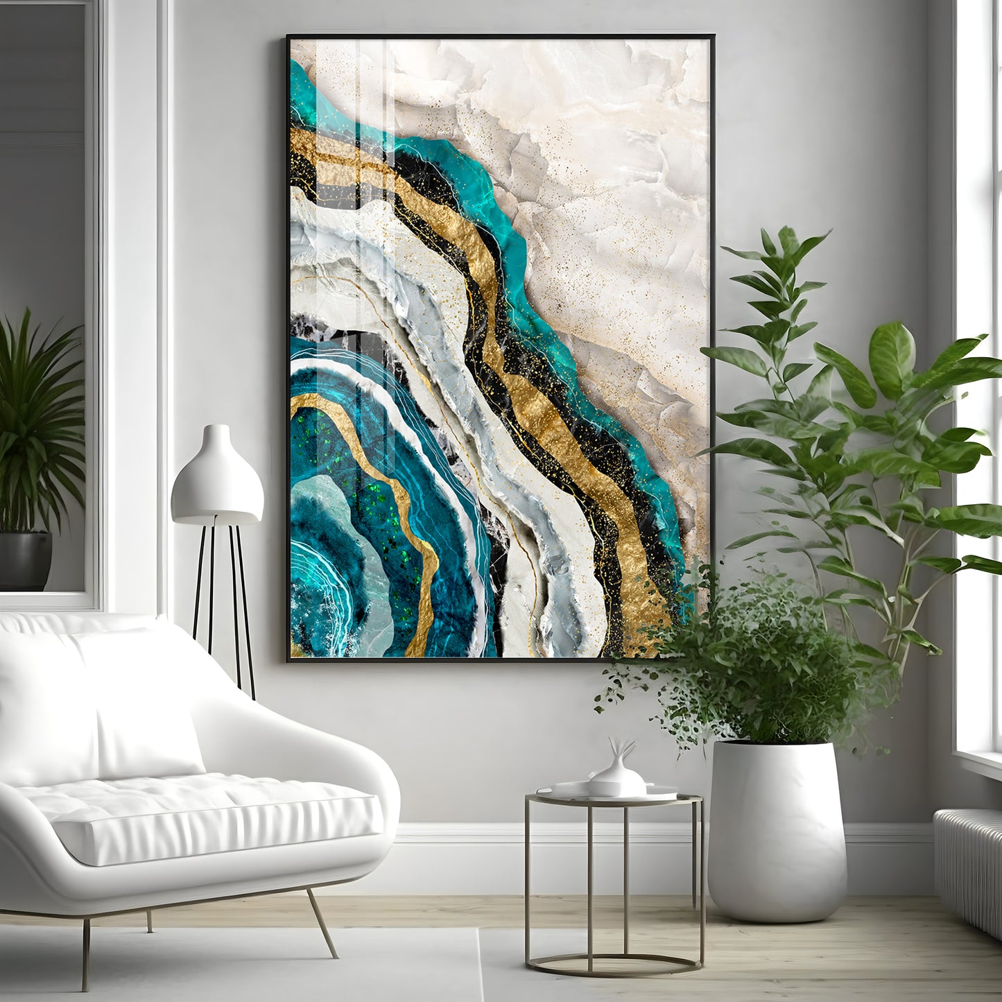 Timeless Striped Elegance Premium Acrylic Vertical Wall Art