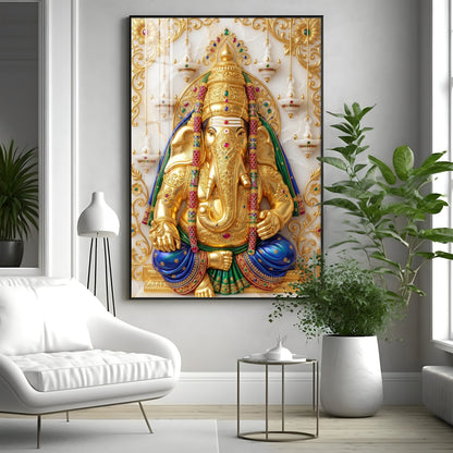 Pillayarpatti Karpaga Vinayagar Premium Acrylic Vertical Wall Art