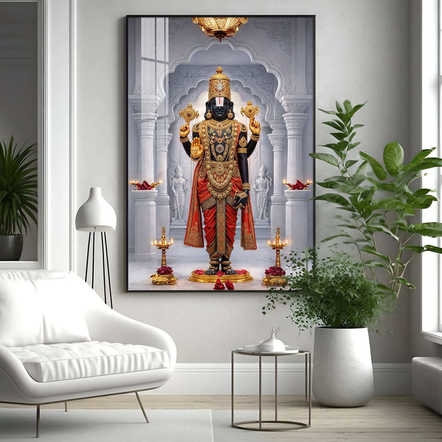 Lord Venkateswara Premium Acrylic Vertical Wall Art