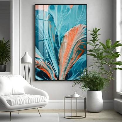 Vibrant Bloom Fusion Premium Acrylic Vertical Wall Art