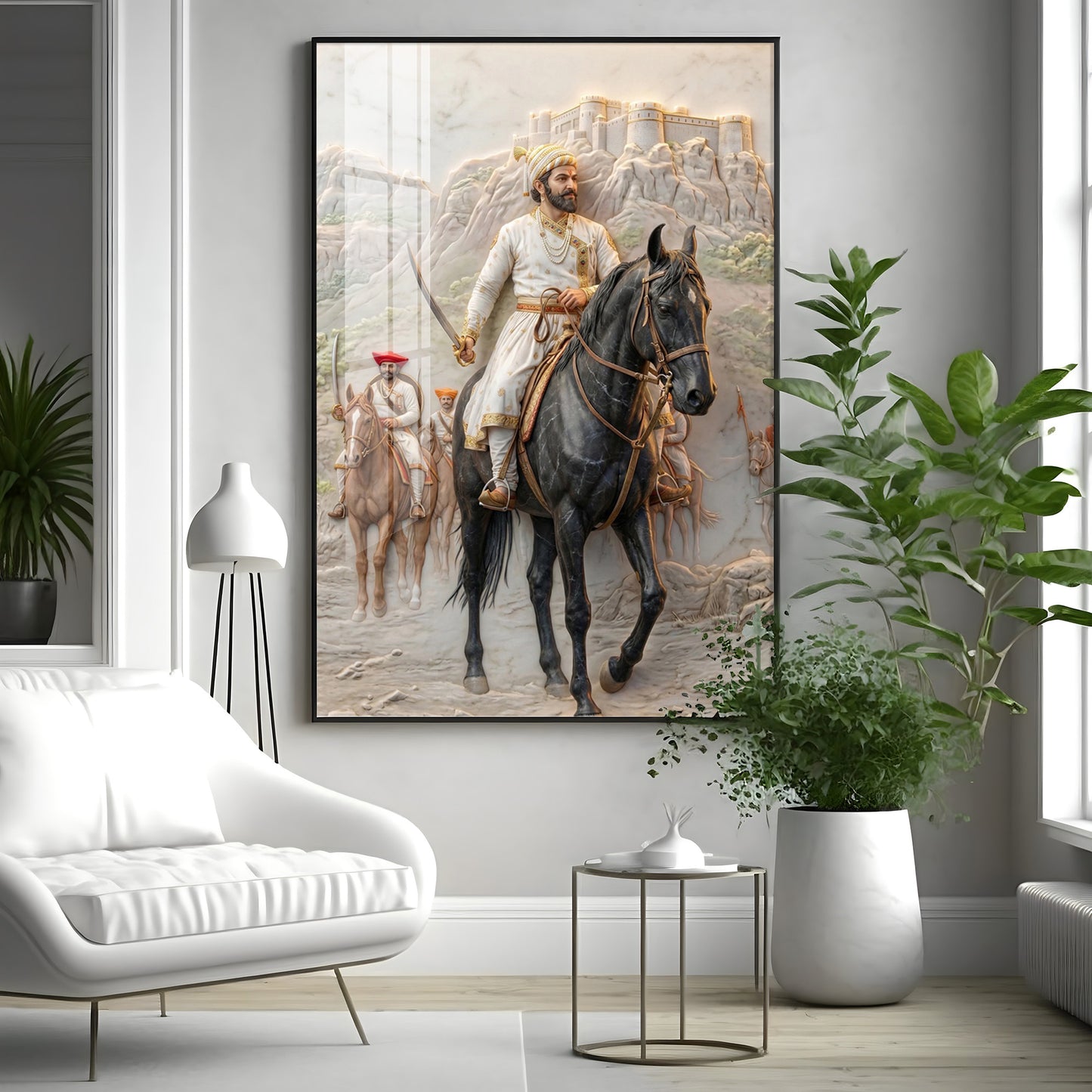 Warrior Chhatarapati Shivaji Maharaj Premium Acrylic Vertical Wall Art