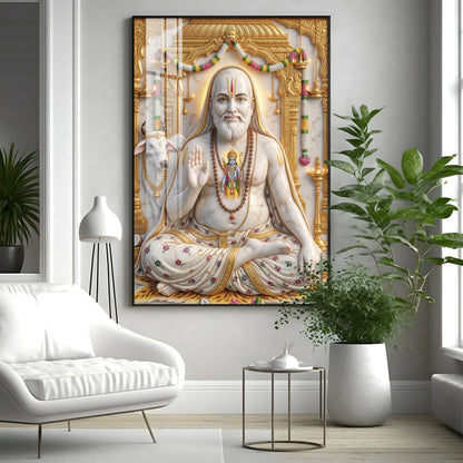 Sri Guru Raghavendra Swamy Premium Acrylic Vertical Wall Art