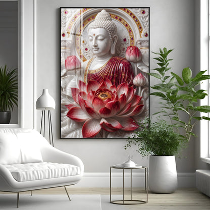 Serenity of Buddha Premium Acrylic Vertical Wall Art