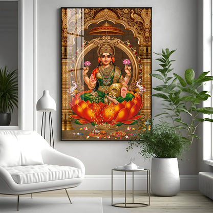 Goddess Lakshmi Premium Acrylic Vertical Wall Art