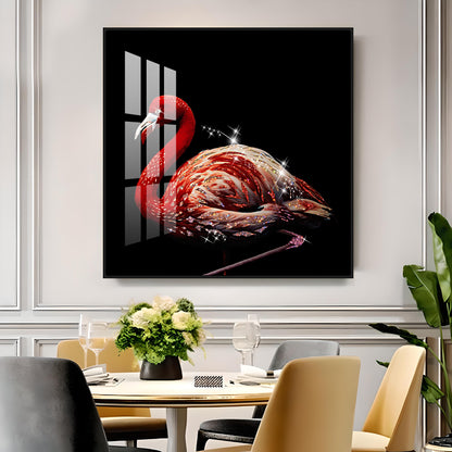 Flamingo Premium Acrylic Square Wall Art