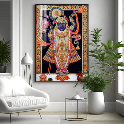 Lord Shrinathji Premium Acrylic Vertical Wall Art