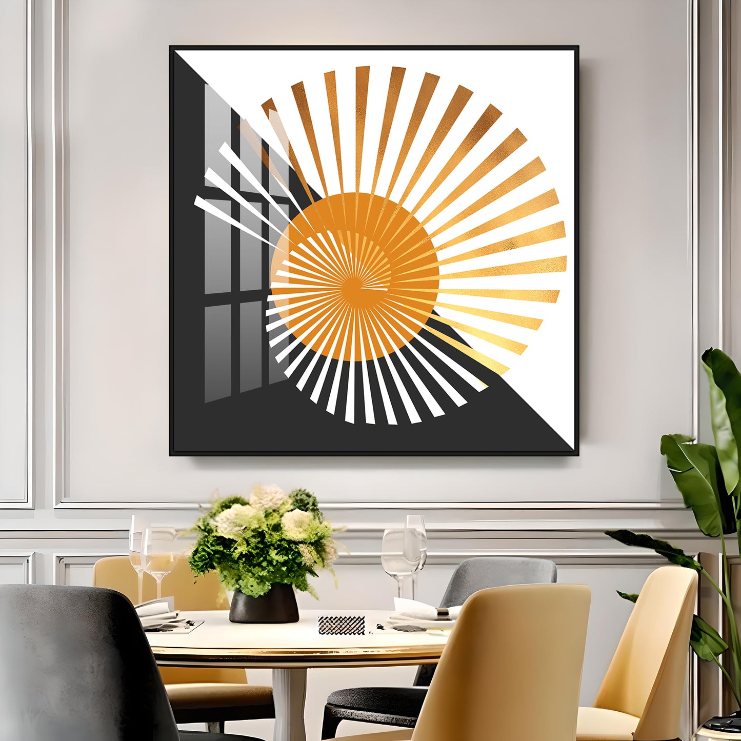 Spiral Or Sunburst Pattern Premium Acrylic Square Wall Art