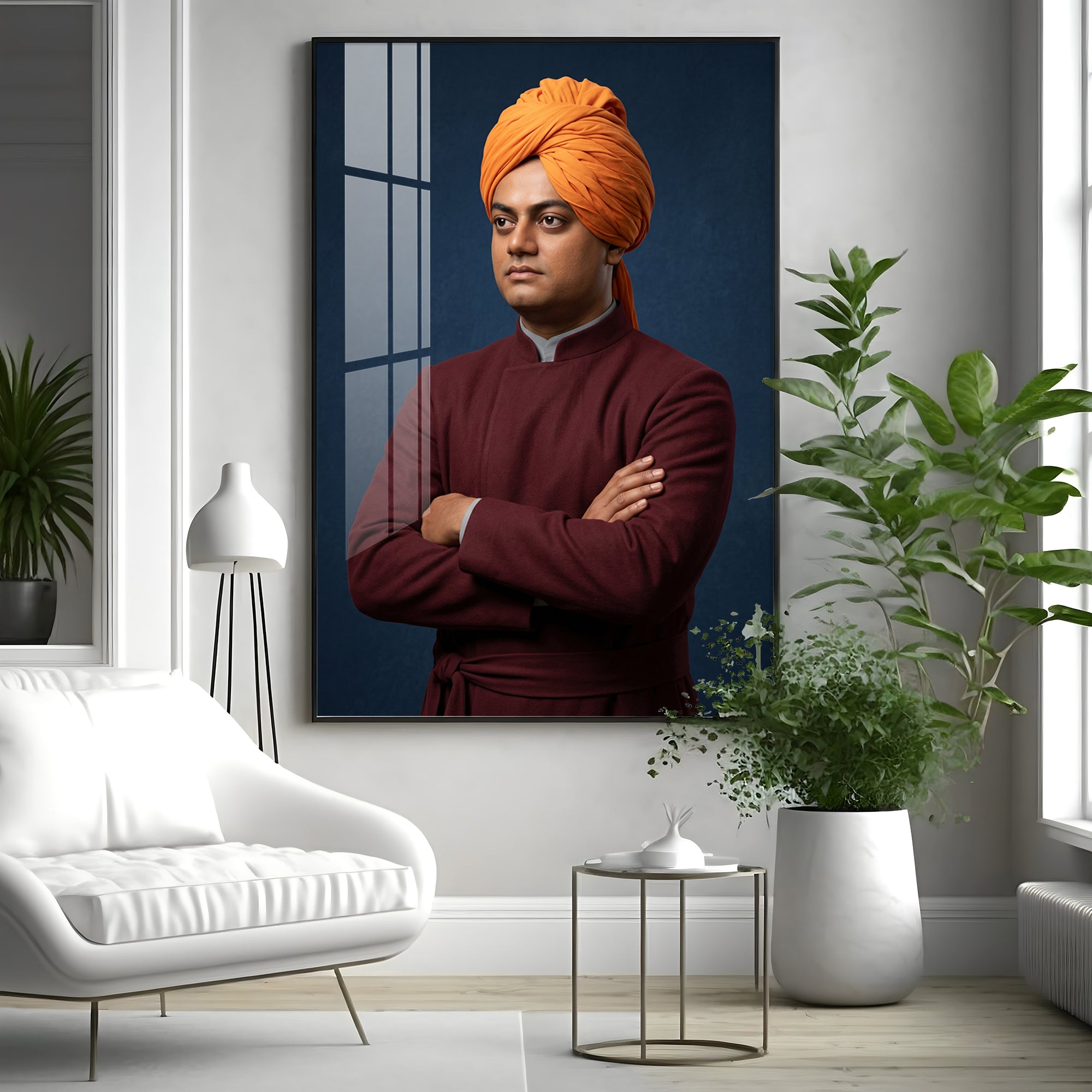 Shri Swami Vivekanand Premium Acrylic Vertical Wall Art