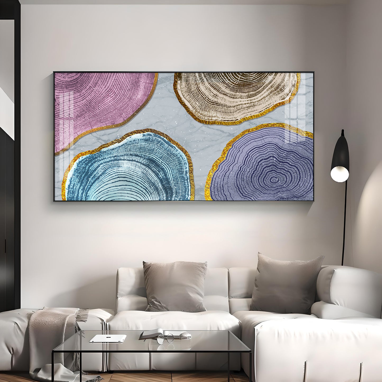 Circular Wood Grain Patterns Premium Acrylic Horizontal Wall Art