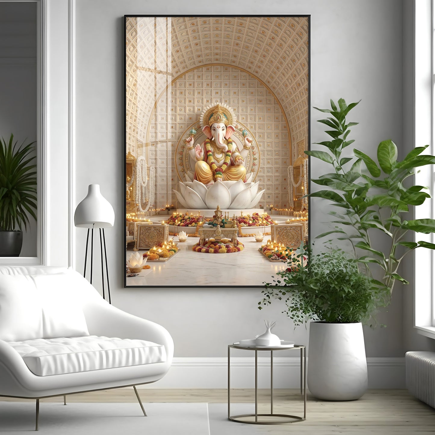 Hindu Deity Ganesha Premium Acrylic Vertical Wall Art