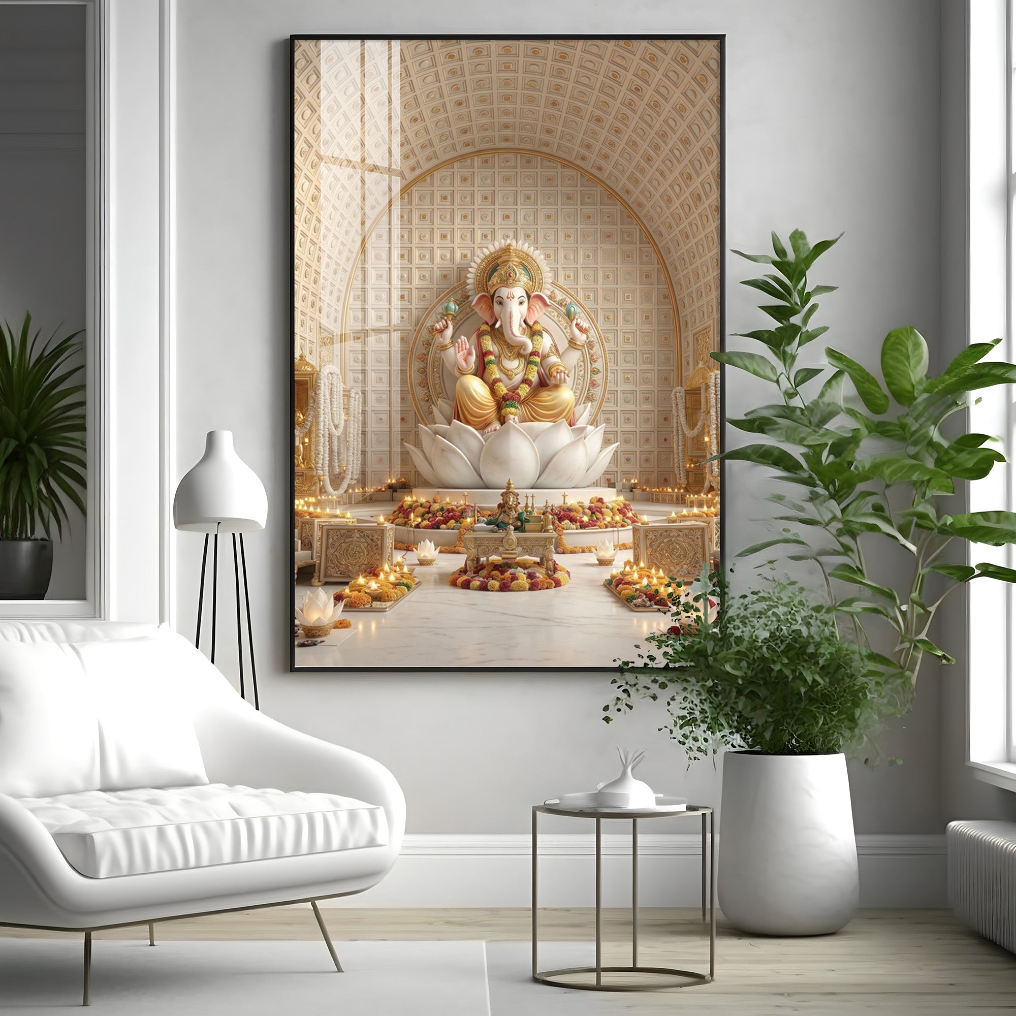 Hindu Deity Ganesha Premium Acrylic Vertical Wall Art