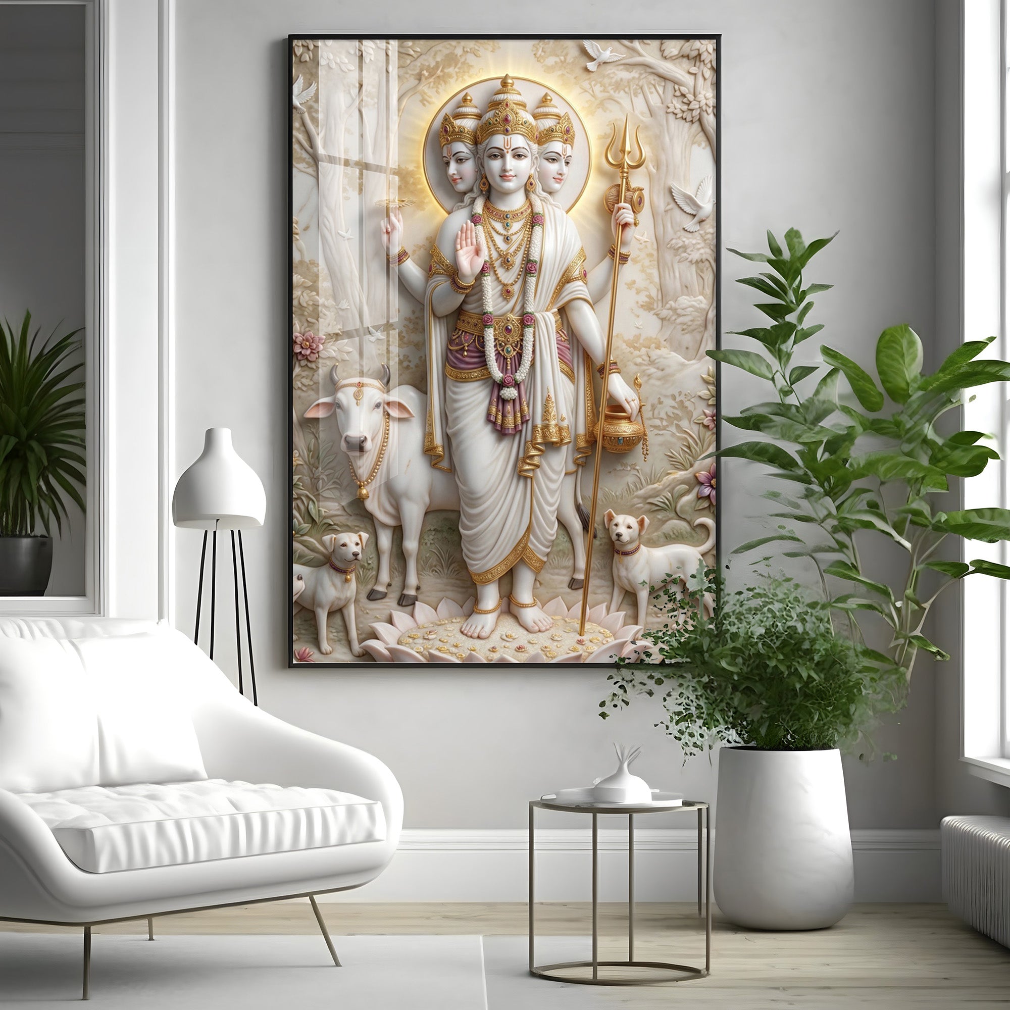 Dattatreya Bhagwan Premium Acrylic Vertical Wall Art