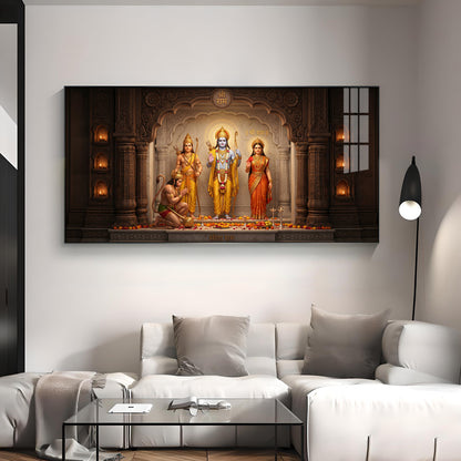 Lord Rama, Devi Sita, Lakshmana, Hanuman Ji Premium Acrylic Horizontal Wall Art