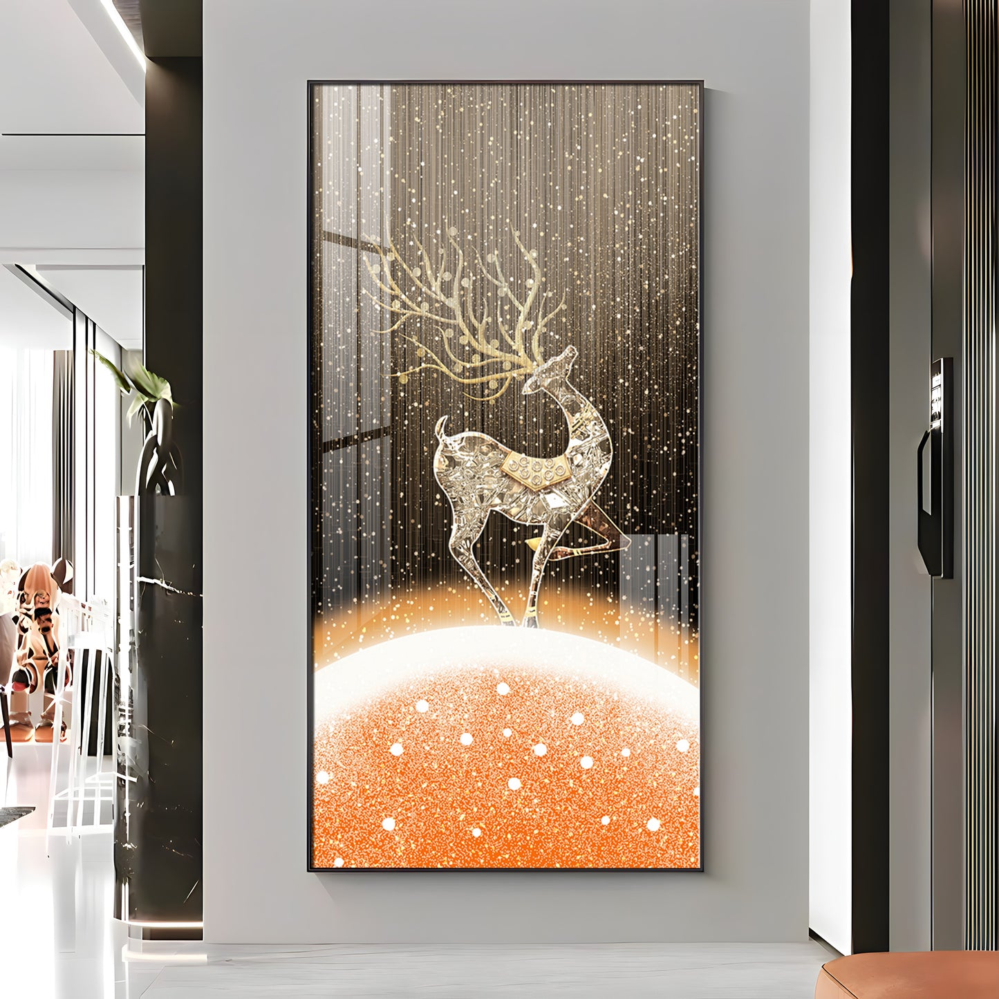 Tranquil Deer Portrait Premium Acrylic Vertical Wall Art