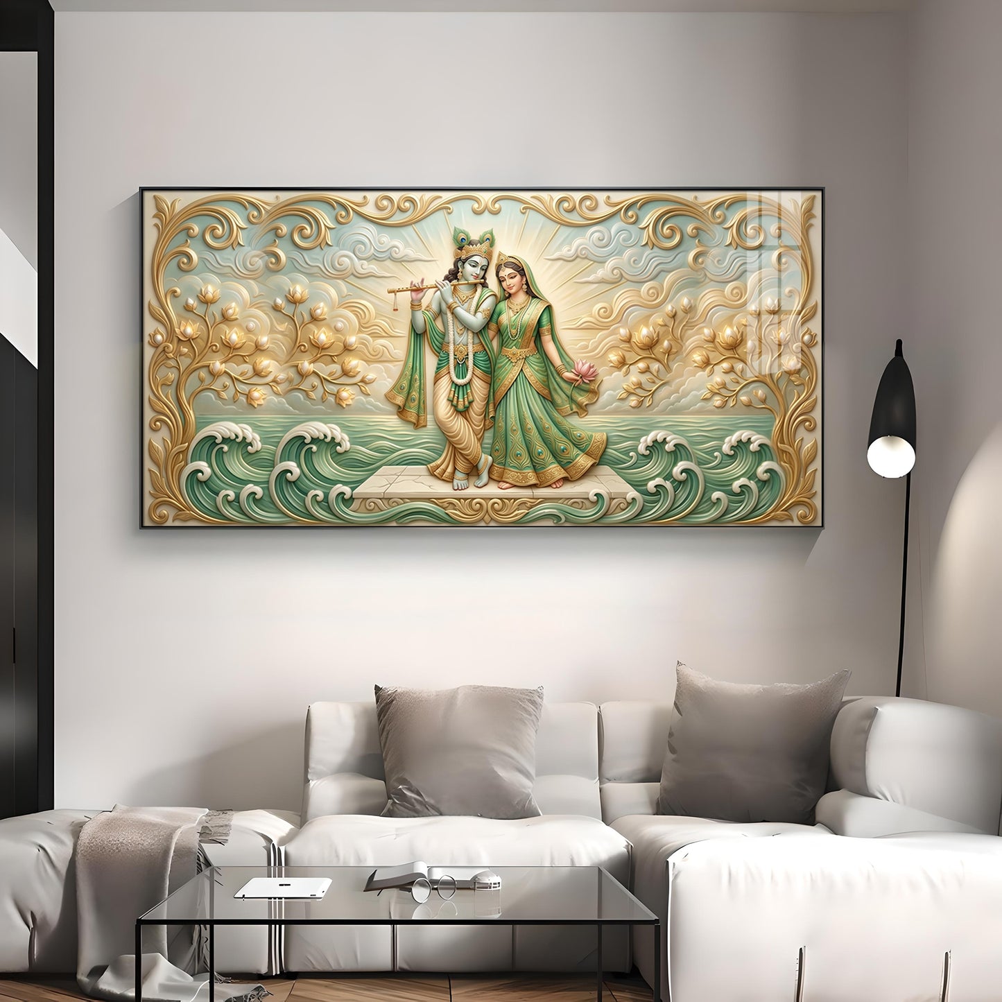 Divine Goddess Radha Krishna Premium Acrylic Horizontal Wall Art