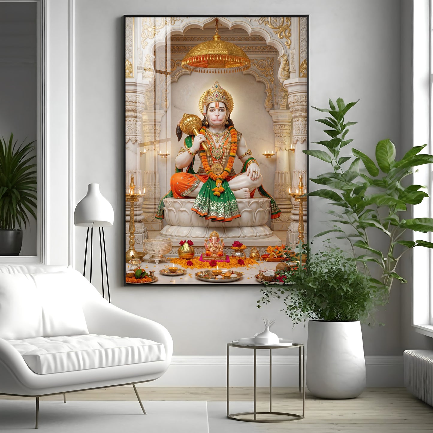 Hindu Deity Hanuman Premium Acrylic Vertical Wall Art