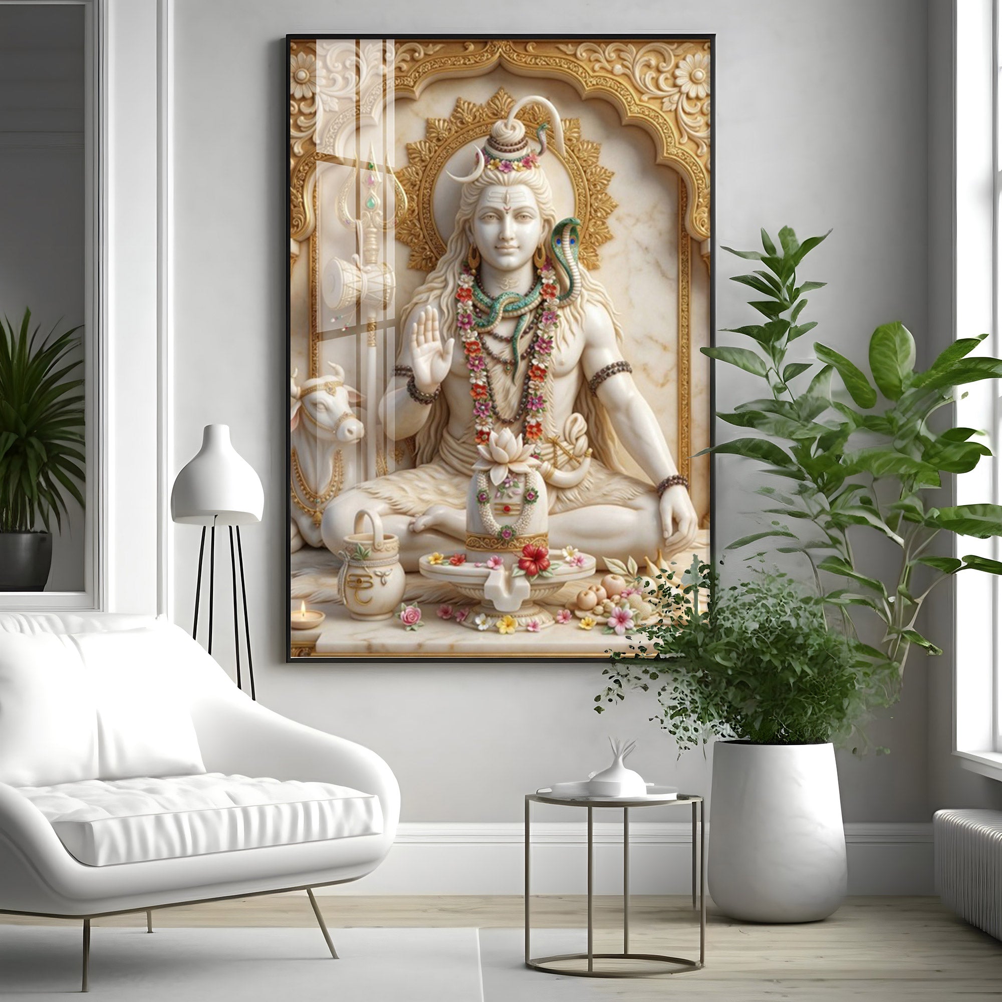 Adi Yogi Lord Shiva Premium Acrylic Vertical Wall Art