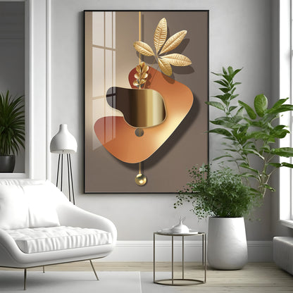 Golden Embrace Premium Acrylic Vertical Wall Art