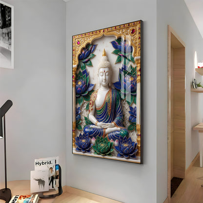 Radiance of Inner Peace of Buddha Premium Acrylic Vertical Wall Art