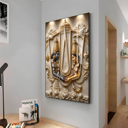 Lord Vishnu Shri Lakshmi Premium Acrylic Vertical Wall Art