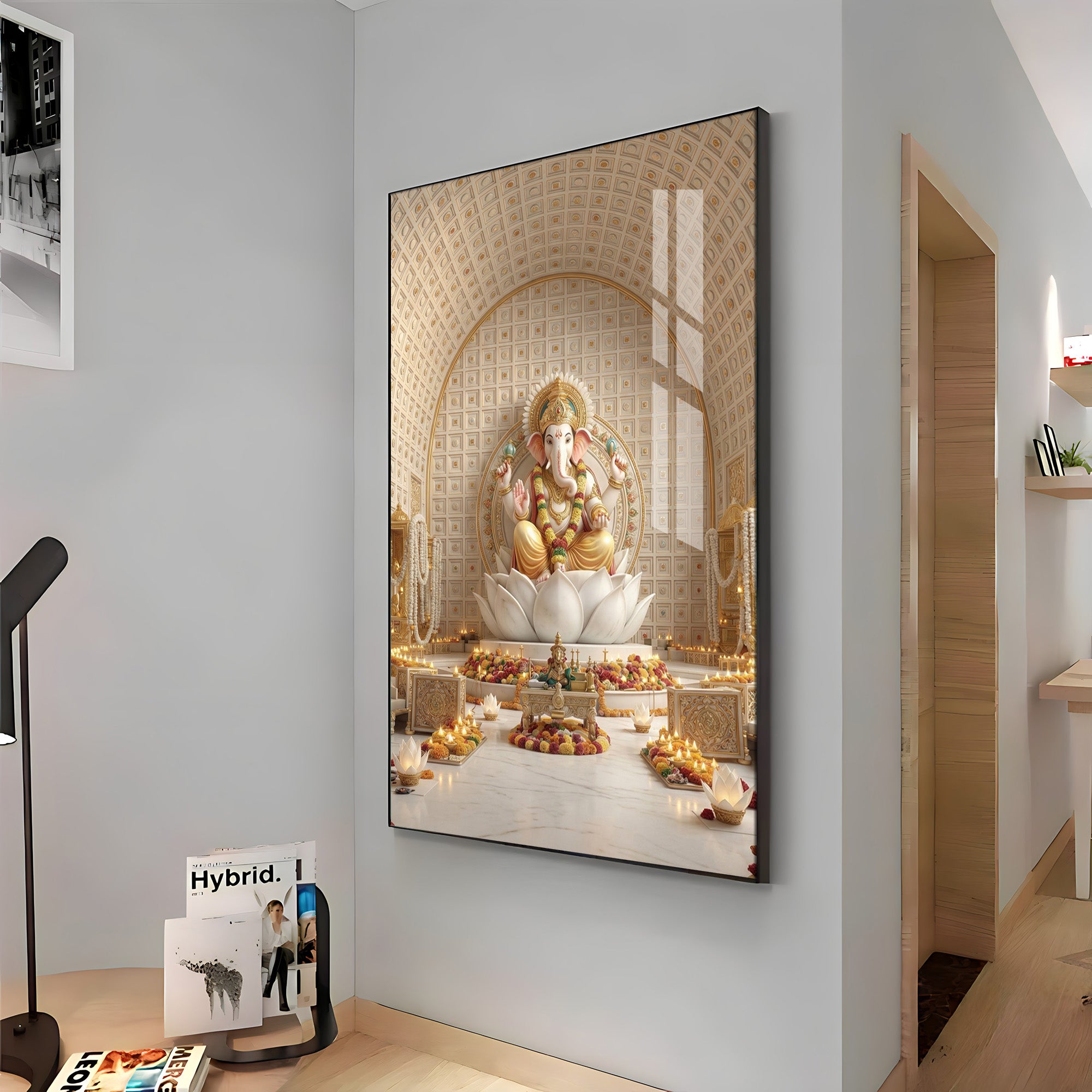 Hindu Deity Ganesha Premium Acrylic Vertical Wall Art