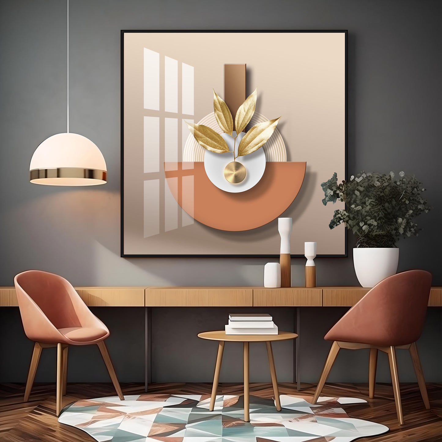 Leafy Luxe Vase Premium Acrylic Square Wall Art