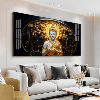 Golden Buddha Premium Acrylic Horizontal Wall Art