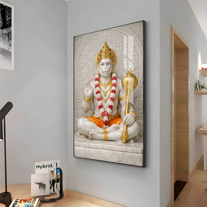 Divine Ram Bhakt Hanuman Premium Acrylic Vertical Wall Art