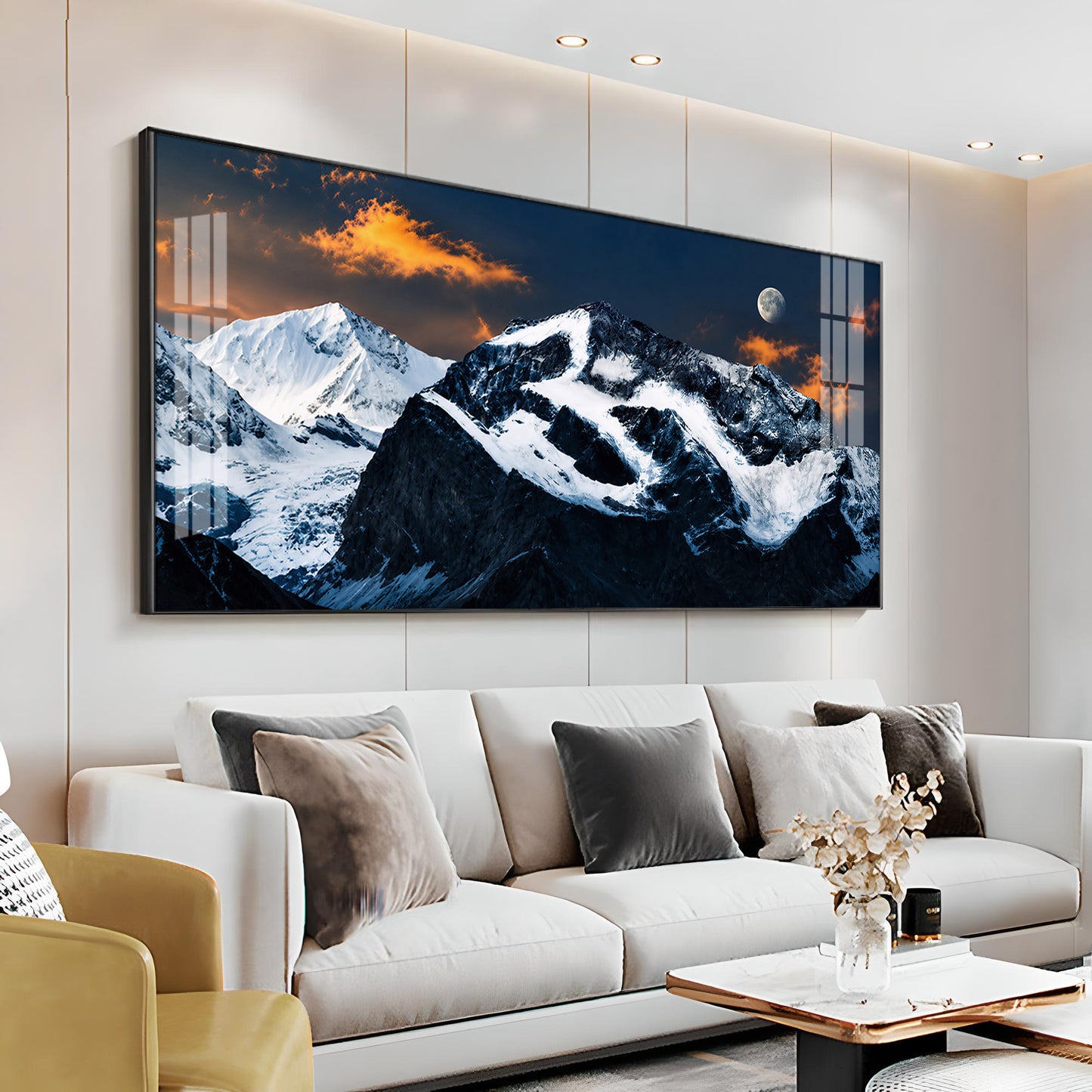 Mountain With Om Symbol Premium Acrylic Horizontal Wall Art