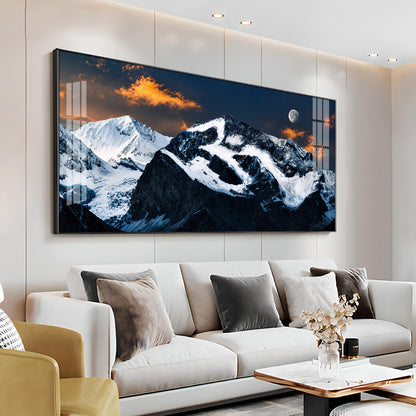 Mountain With Om Symbol Premium Acrylic Horizontal Wall Art