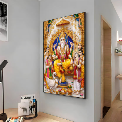 Divine Lord Vishwakarma Premium Acrylic Vertical Wall Art