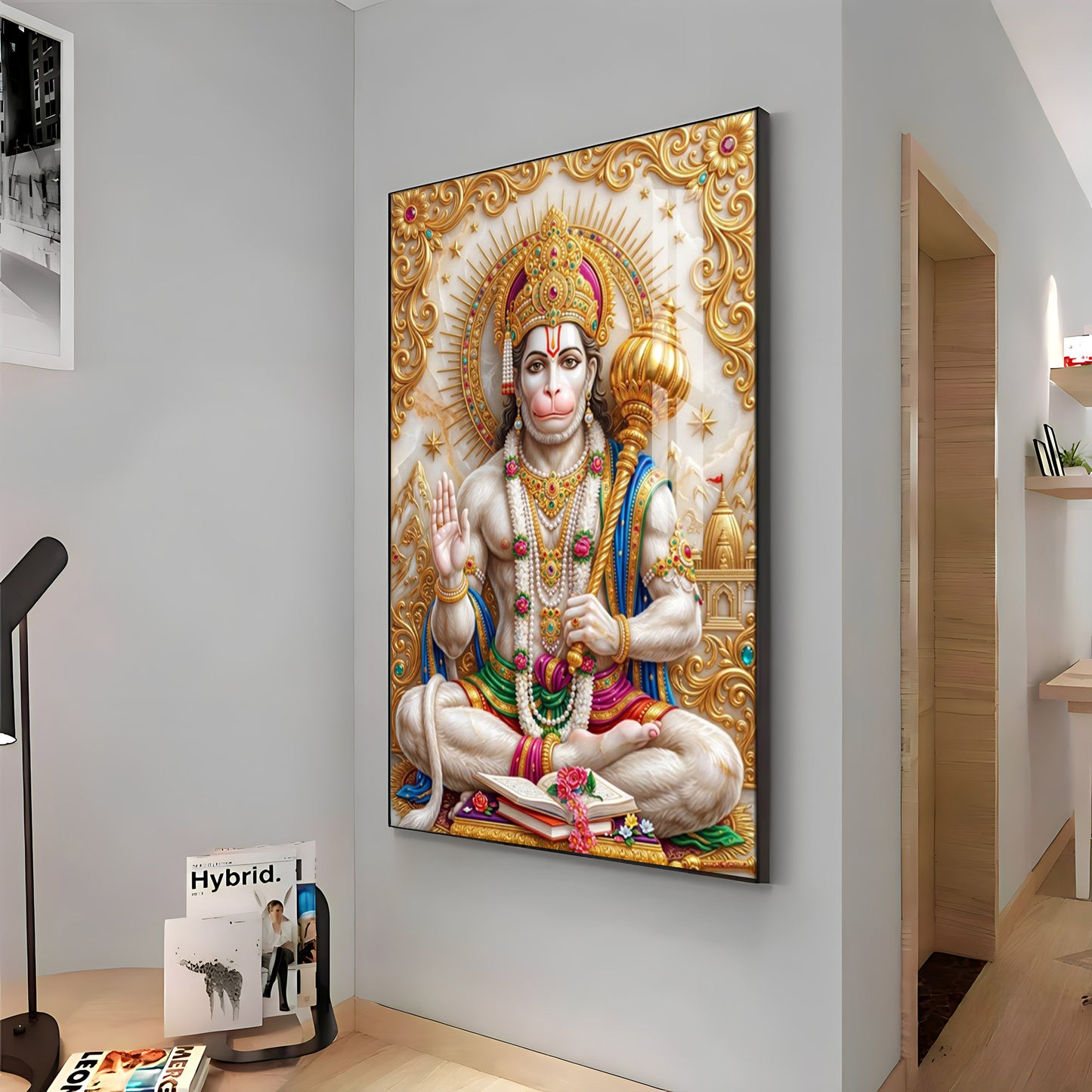 Divine Lord Hanuman Ji Premium Acrylic Vertical Wall Art