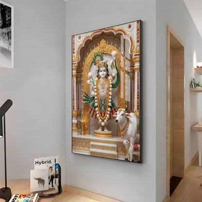 Divine Lord Krishna Ji Premium Acrylic Vertical Wall Art