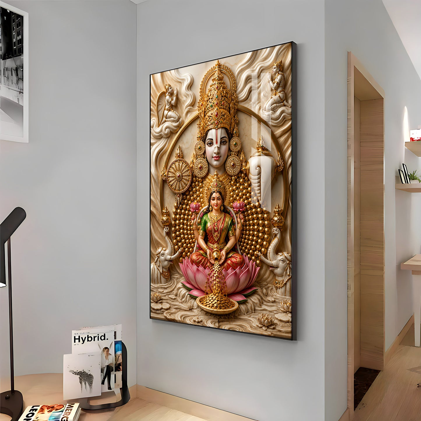 Lord Venkateswara & Goddess Lakshmi Premium Acrylic Vertical Wall Art
