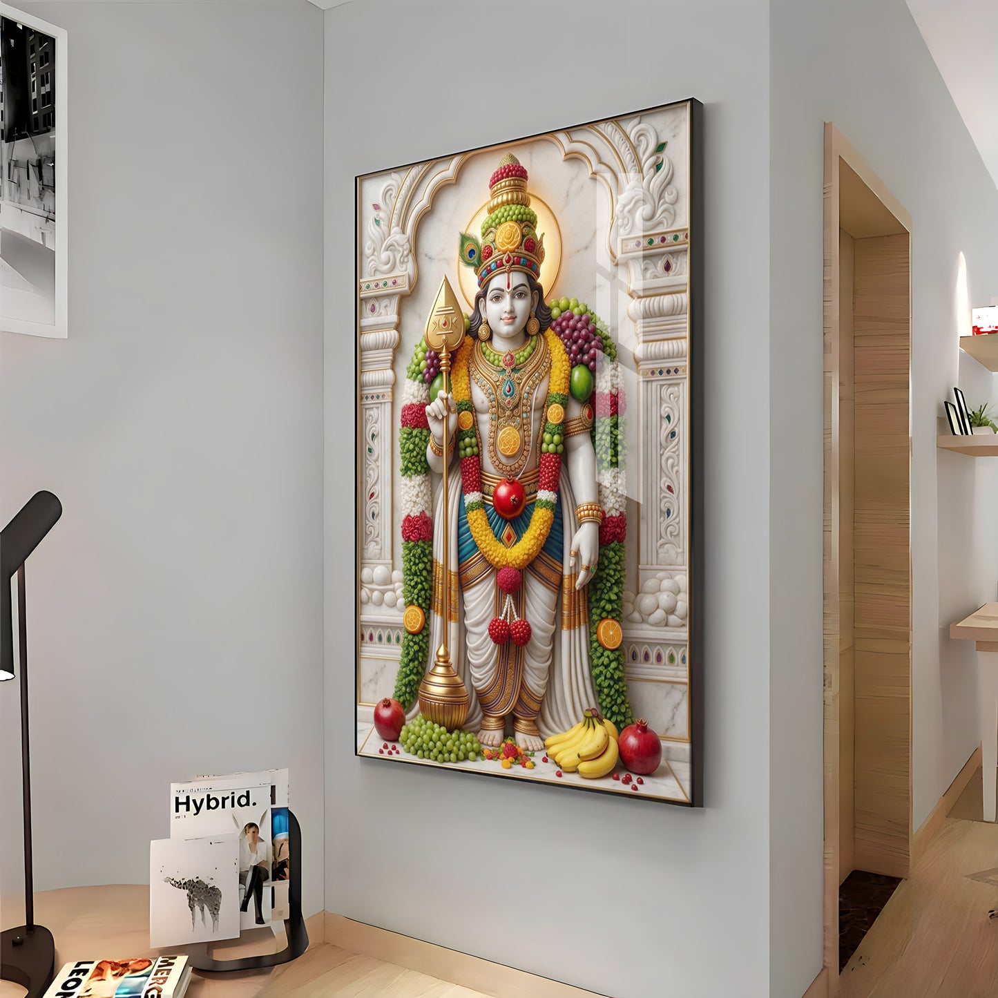 Deity Lord Murugan Premium Acrylic Vertical Wall Art