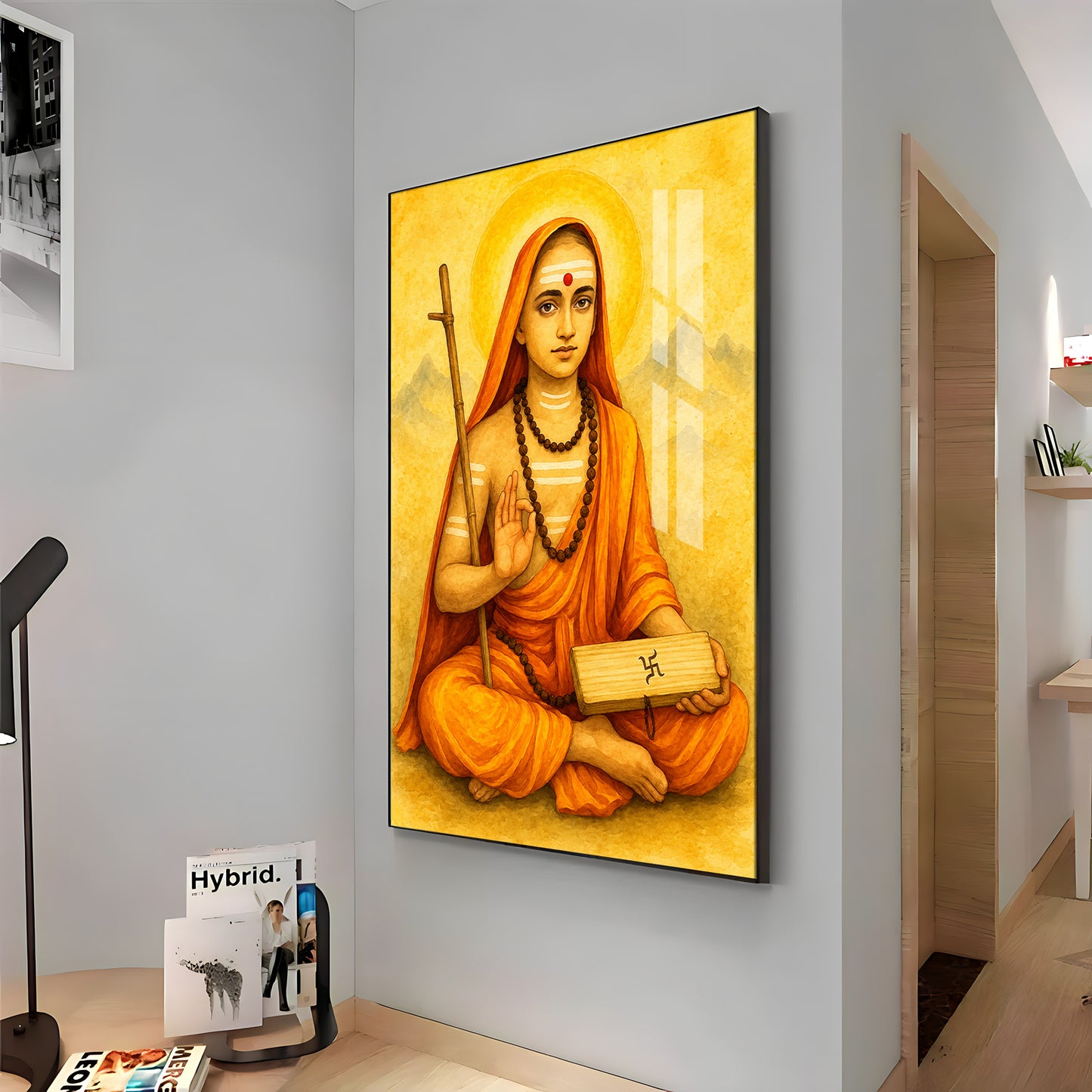 Shri Shankaracharya Ji Premium Acrylic Vertical Wall Art