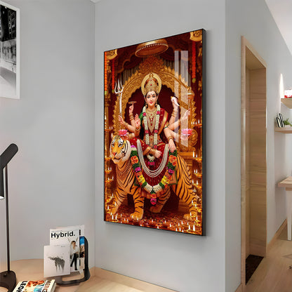 Divine Maa Durga Premium Acrylic Vertical Wall Art