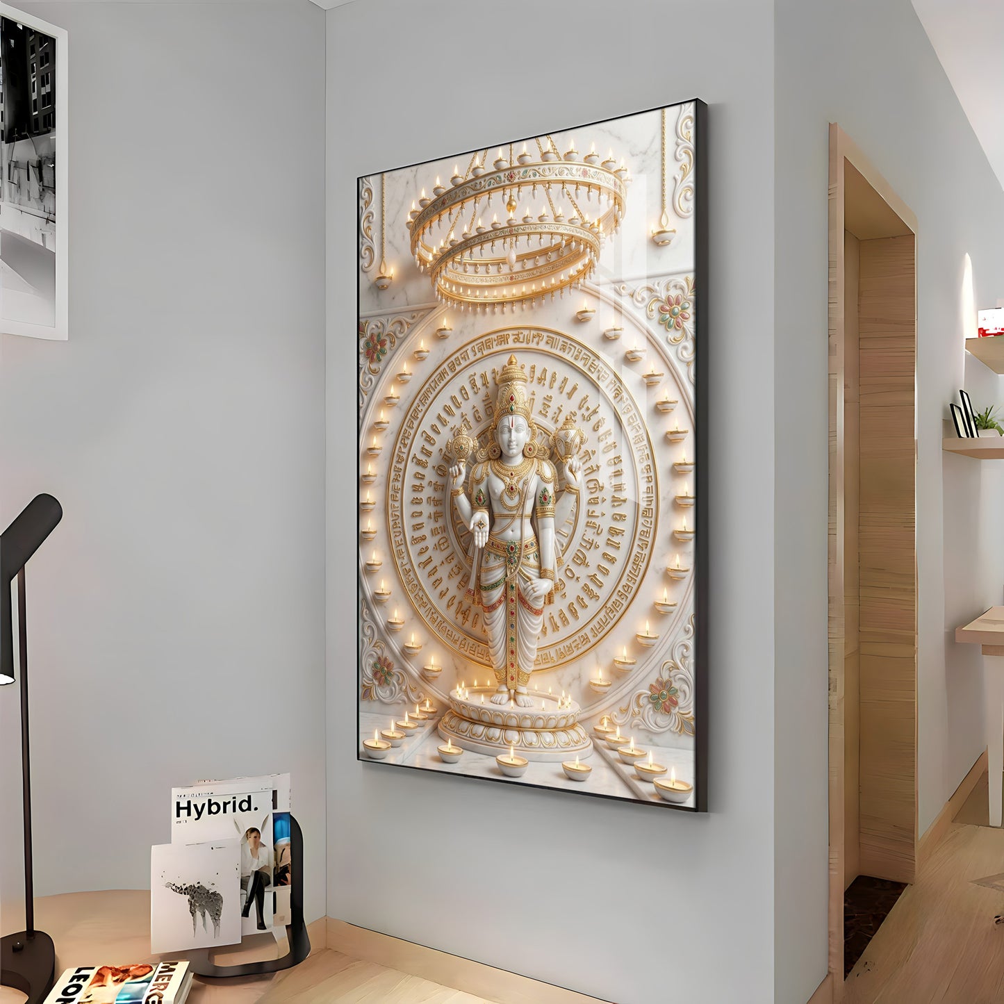Divine Vishnu Premium Acrylic Vertical Wall Art