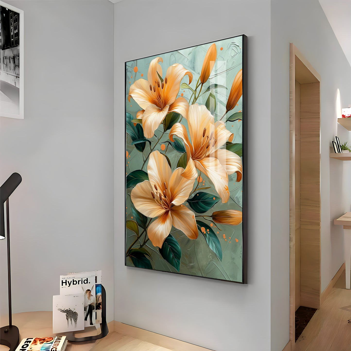Elegant Orange Lily Flower Premium Acrylic Vertical Wall Art
