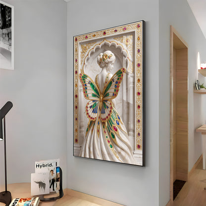 Woman With Butterfly Shaped Wings Premium Acrylic Vertical Wall Art